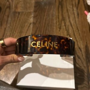 COPY - Authentic Celine Tortoise Logo Headband. Comes with box